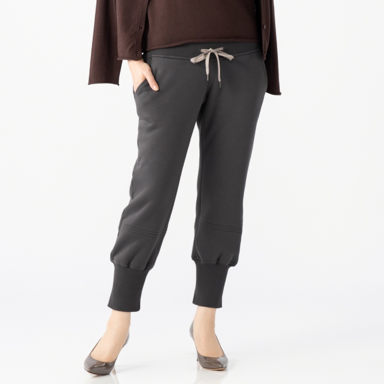 MASAGO 裏ボアのハイウエスト裾リブパンツ