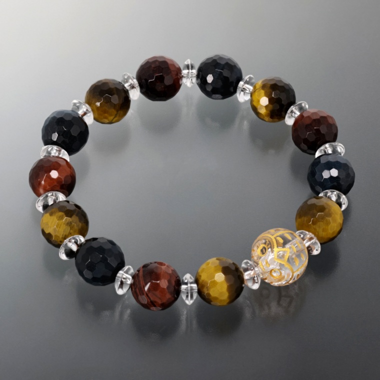 幸せのふくろう マルチ虎目石サークルブレス