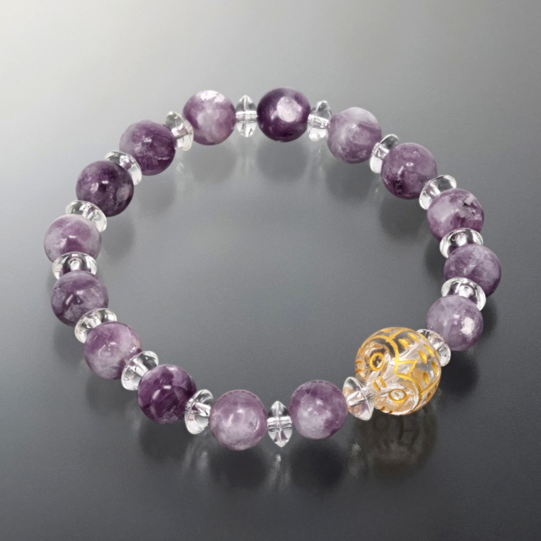 幸せのふくろう レピドライトサークルブレス