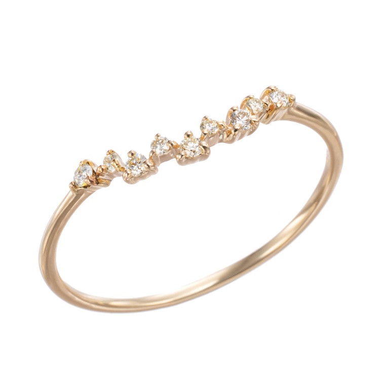 10KYG ダイヤモンド エトワール デザイン リング