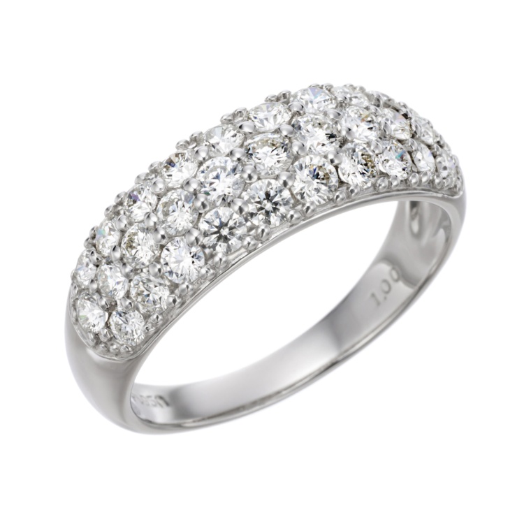 ボツワナ産ダイヤモンド PT パヴェリング 計1.0ctUP