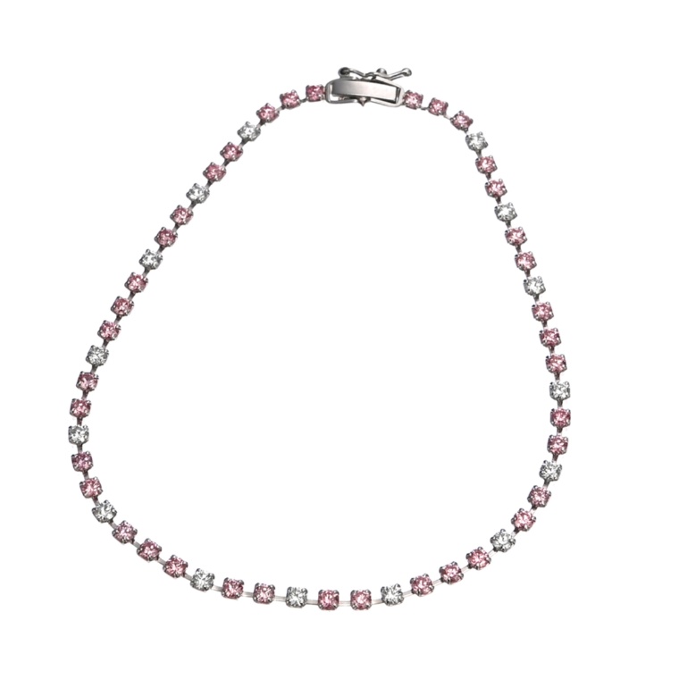 ラボグロウンピンク&Dカラーダイヤ PT850 テニスブレスレット