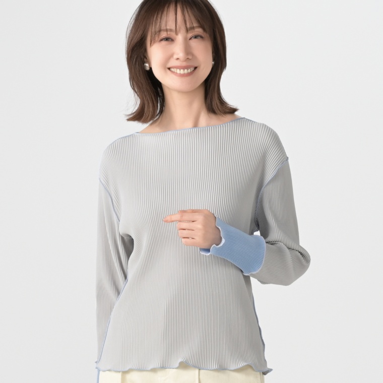 Remite 配色プリーツカットソー