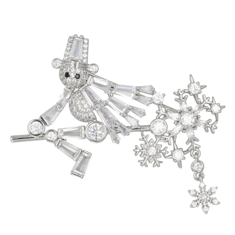 Jinka Nezu キュービックジルコニア スノーウィッチ ブローチ