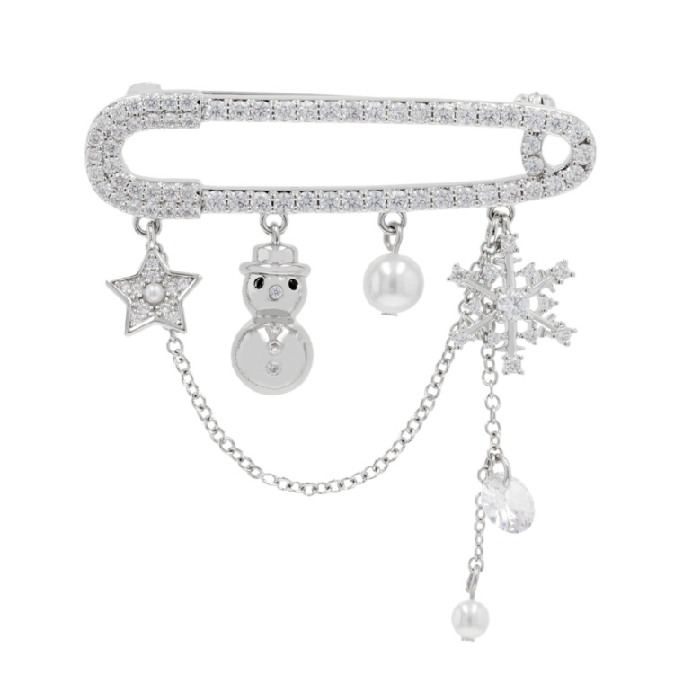 Jinka Nezu CZ ウィンターチャーム ジョイフルブローチ