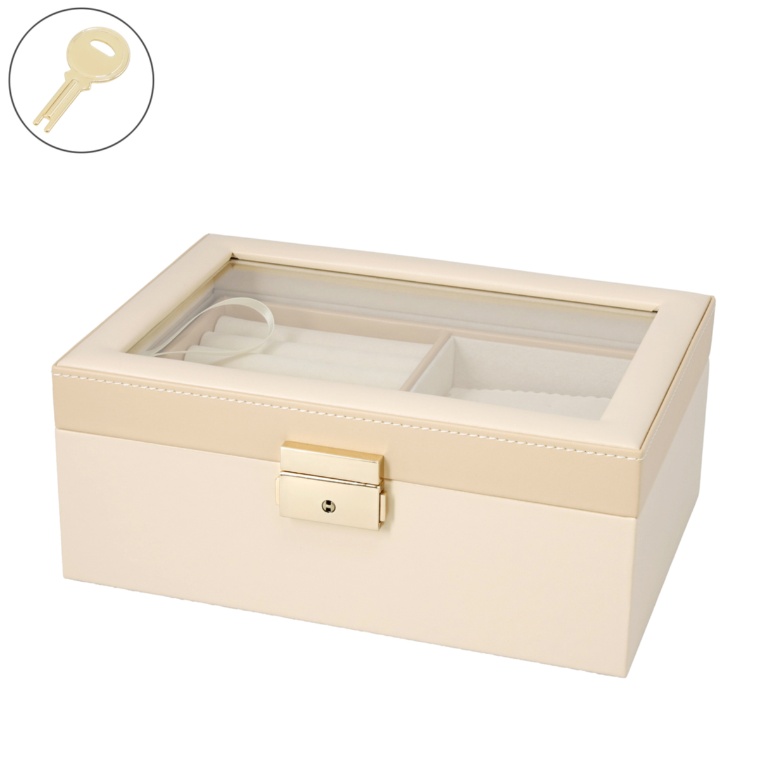 JinkaNezu レザー調 エレガントキャビンジュエリーボックス