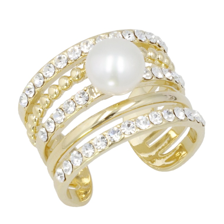 Jinka Nezu 淡水パール レイヤード リング