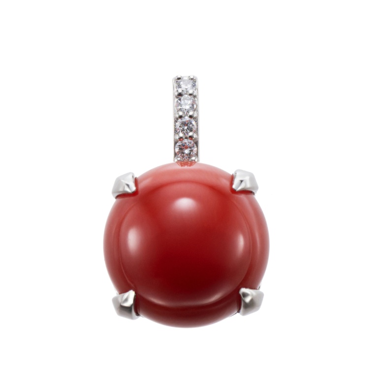 土佐沖産血赤珊瑚 PT950ペンダントヘッド11mm珠