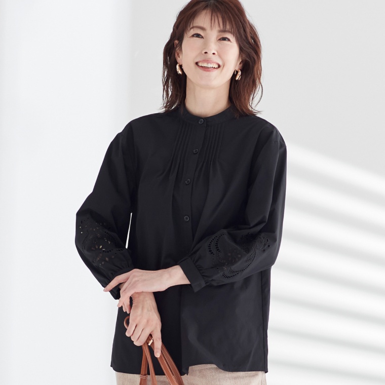 Provadorイージーケア刺繍スリーブチュニック ネット限定カラー