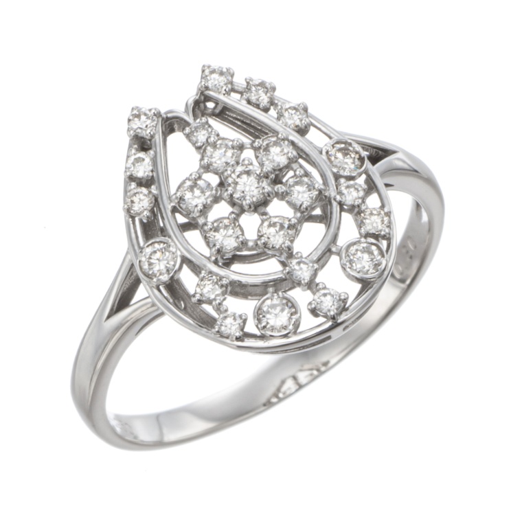 PT950 ダイヤモンド ホースシューリング 計0.3ctUP