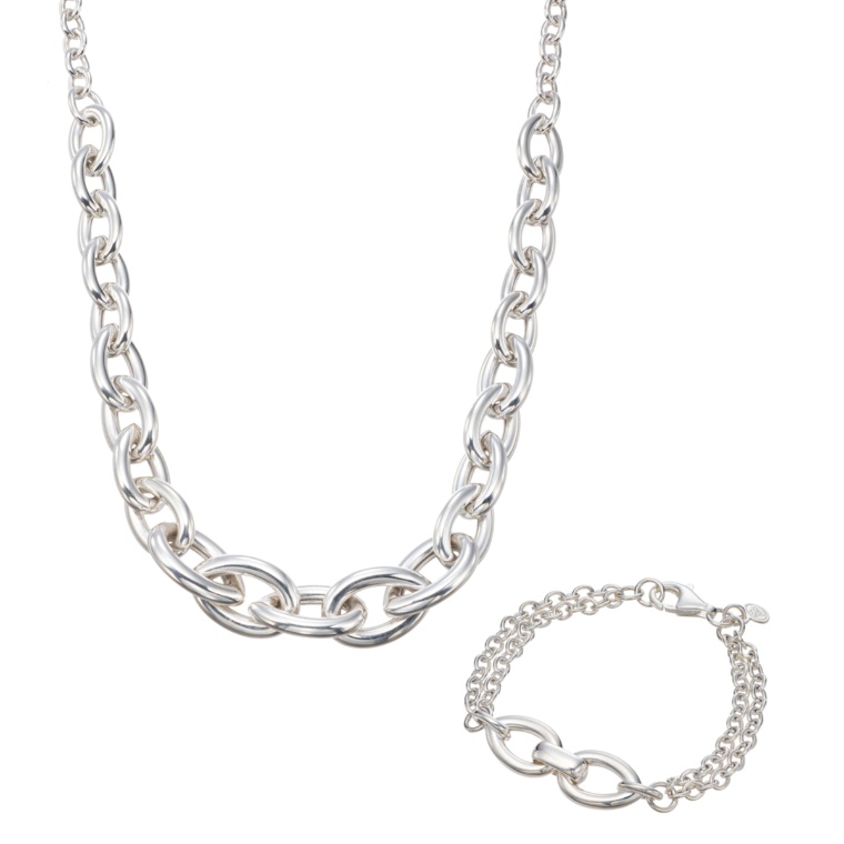 UNOAERRE シルバー925 デザインネックレス&ブレスレットセット