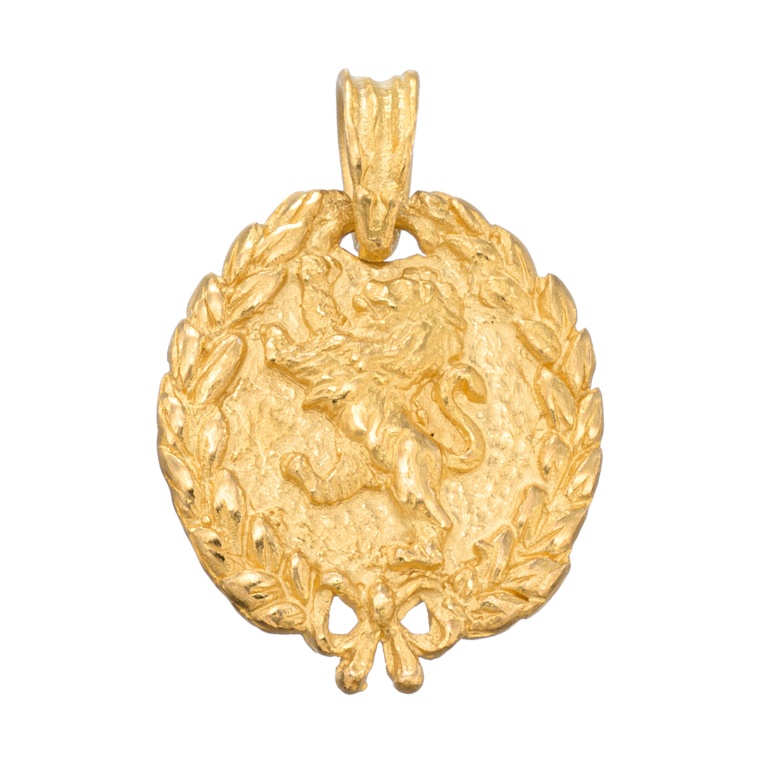 マエストロ 純金 ライオン&ローズペンダントヘッド