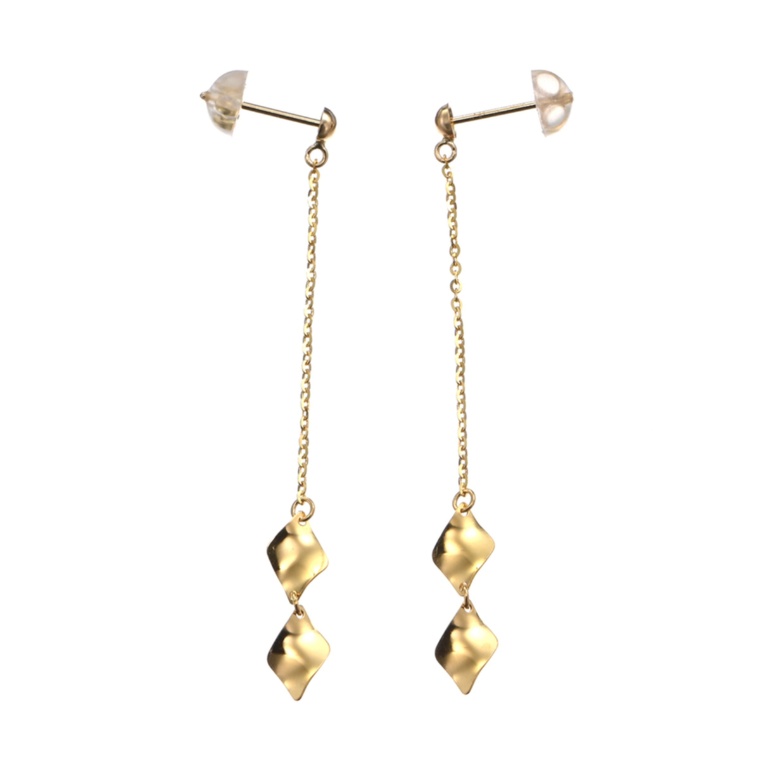 マエストロ 純金/18K ロングスイングリーフ イヤリング/ピアス