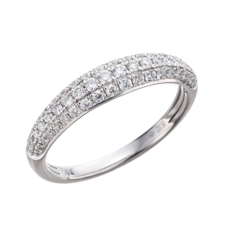 PT950 カナディアンダイヤモンド パヴェリング計0.5ctUP
