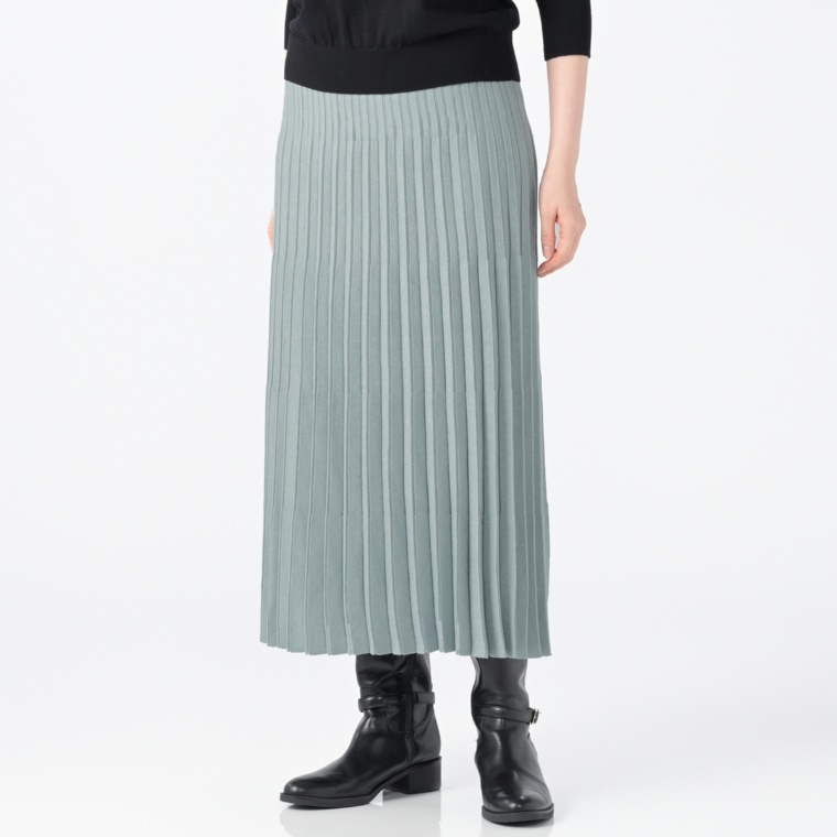 CARRIERE エレガントニットプリーツスカート