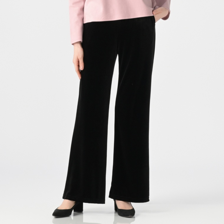 Pixie Heart スプリングベロアストレッチフレアパンツ