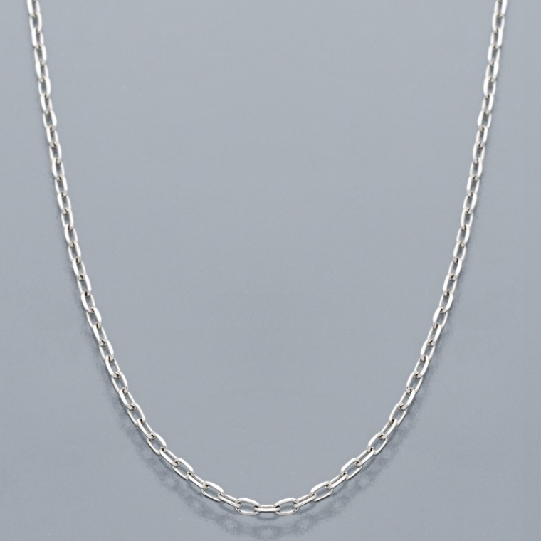 PT950 スルーピン付カットアズキチェーン ネックレス 45cm [L]