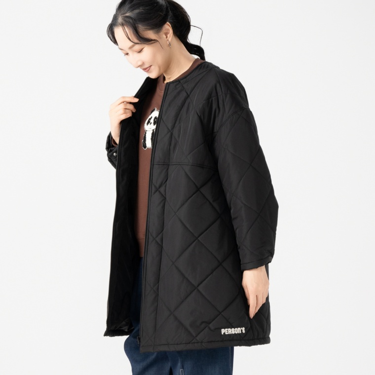 PERSONS キルティング前開きコート