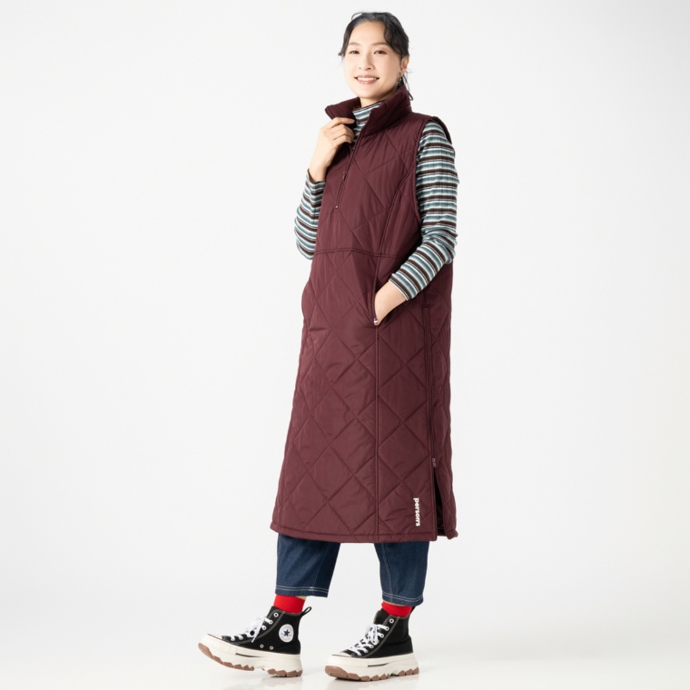 PERSONS キルティングサイドジップアップジャンスカ