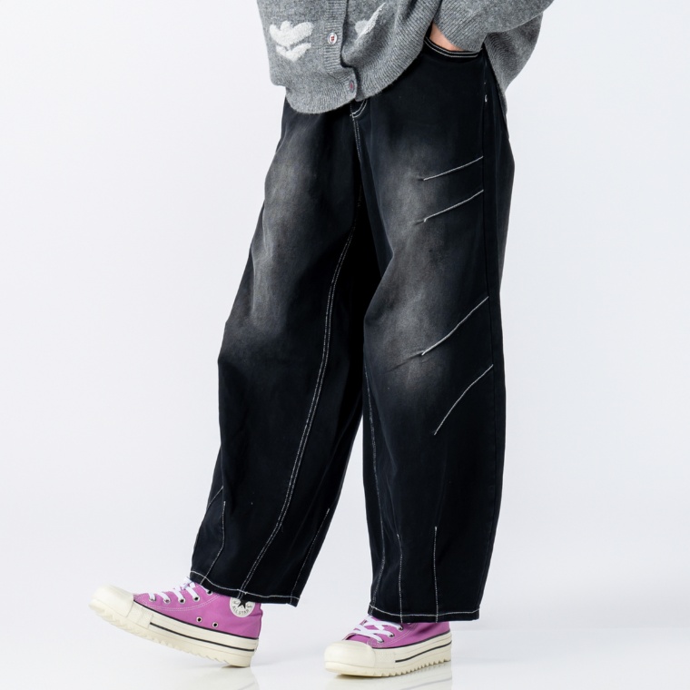 PERSONS 選べる丈ウォッシュ加工ラウンジパンツ