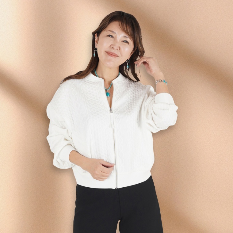 JEWEL MORRY’S ケーブルジャカードZIPブルゾン