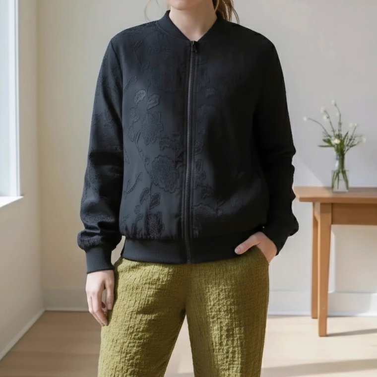 Provador ジャカードシフォン ZIPブルゾン