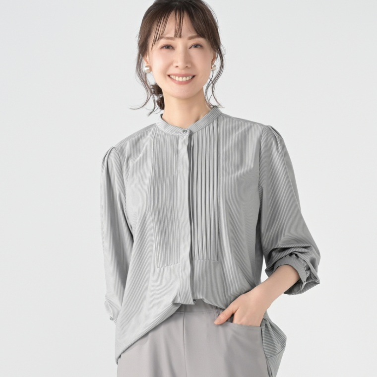 Provador日本製生地使用コンフィールイージーケアブラウス