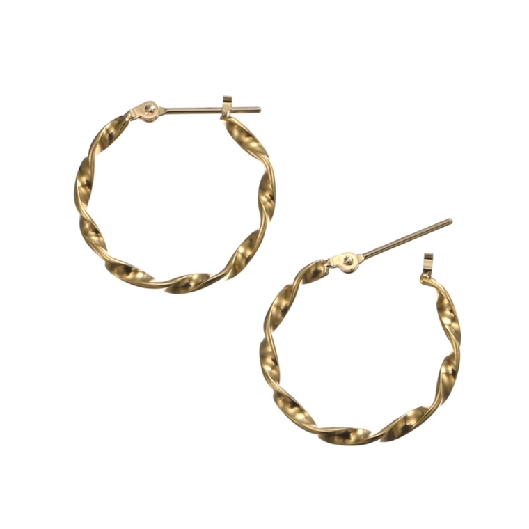 マエストロ 純金/18K ツイストフープ イヤリング/ピアス