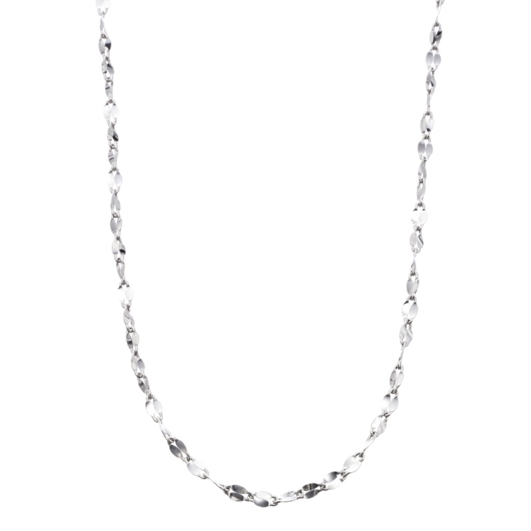 純プラチナ ボリュームファンタジアペタルチェーンネックレス 80cm