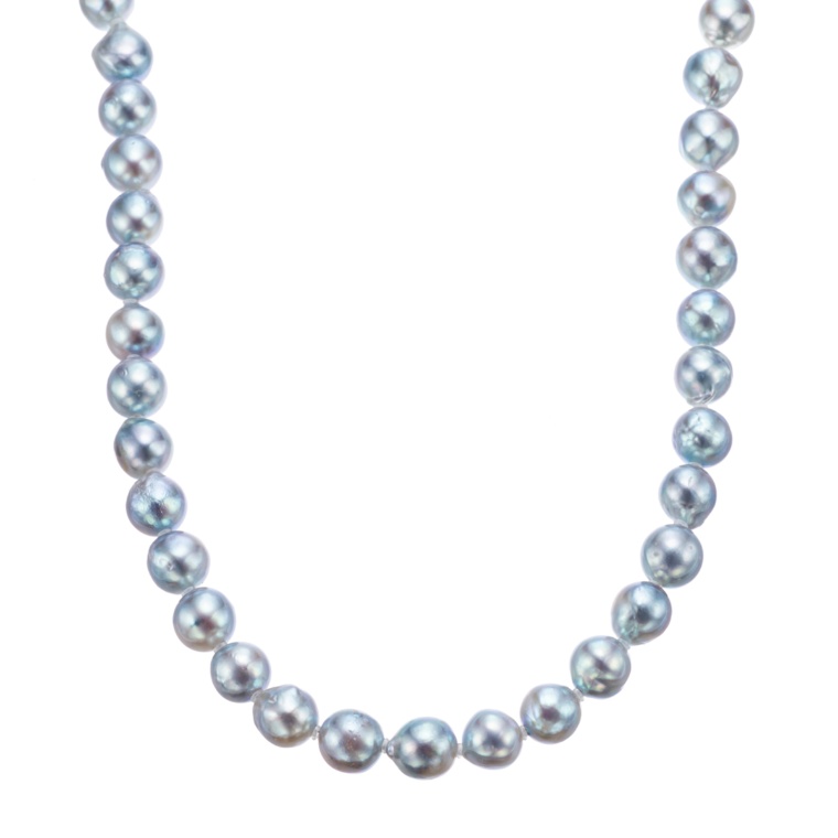 PT850 宇和島産ナチュラルブルーカラーアコヤ真珠 ネックレス