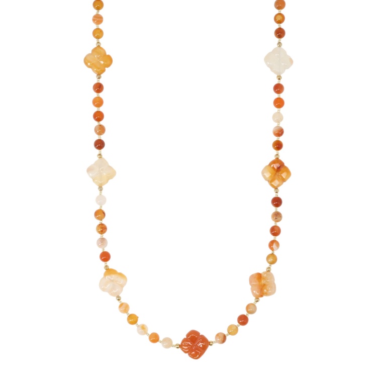 越田雅哉マルチカラーメノウロングネックレス