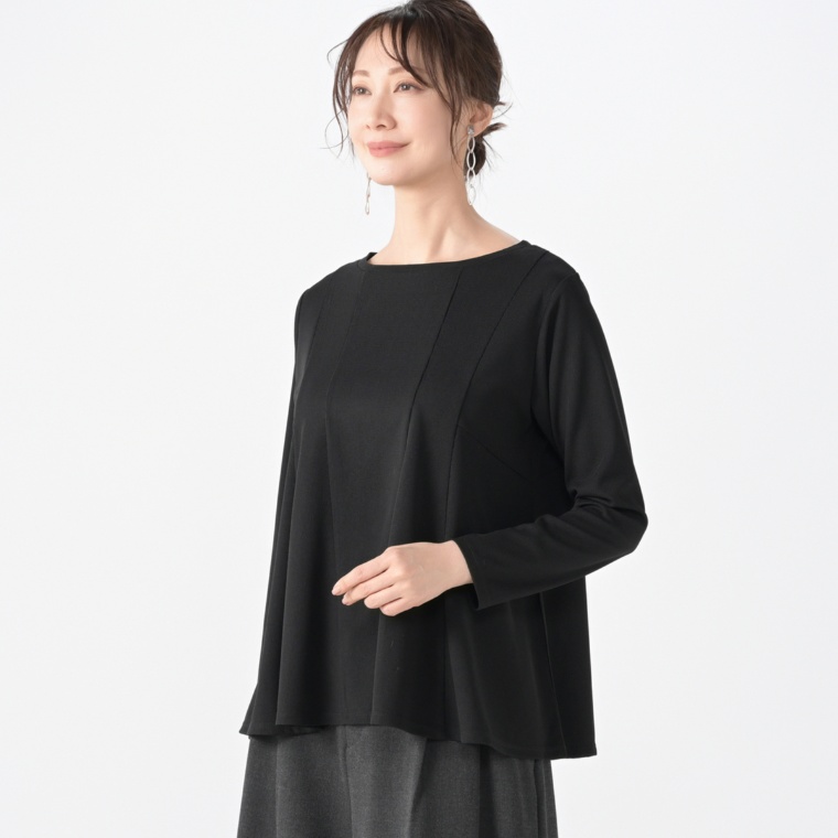 ModdedAnce ボートネックフレアラインプルオーバー