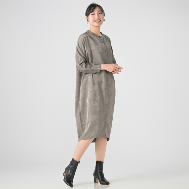 ModdedAnce 袖下ギャザージャガードワンピース