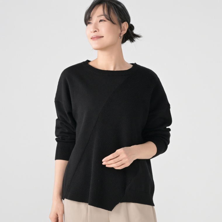 ModdedAnce アシメデザインニットプルオーバー