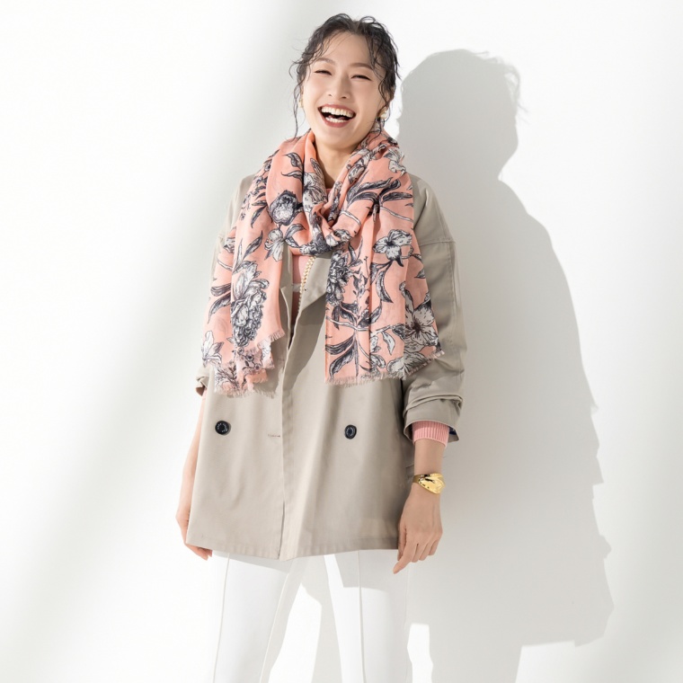 ANNE COQUINE ストレッチツイルショートトレンチコート