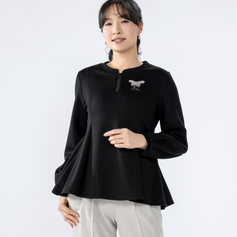 BOUTIQUE JUNKO KONOKOプリントペプラムプルオーバー