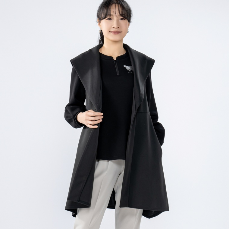 BOUTIQUE JUNKO ワイドカラーイレギュラーヘムジレ