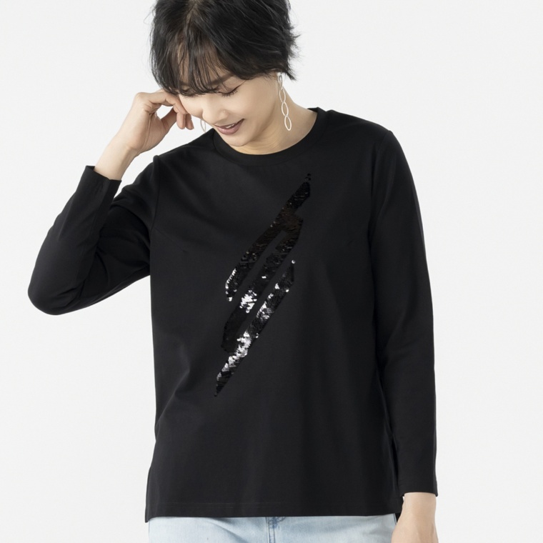 day to day シルケット素材スパンコールプルオーバー