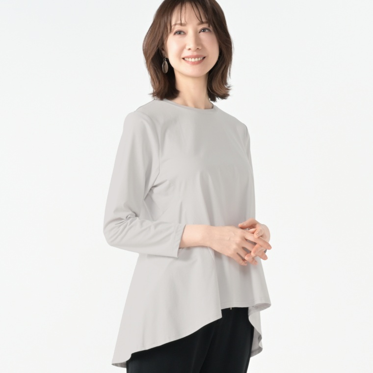 day to day シルケット素材ペプラム風プルオーバー