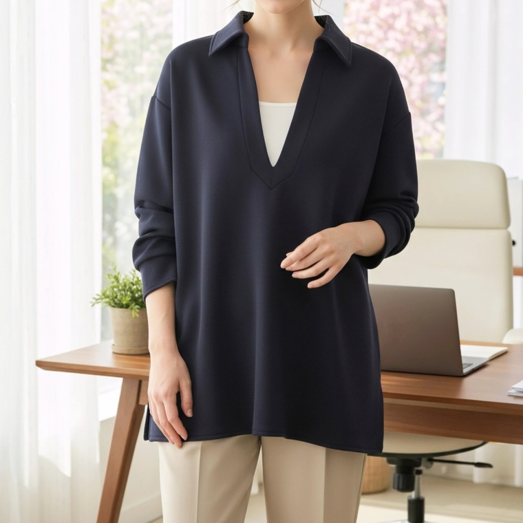 Oh My Tailor レーヨン混ソフトダンボールスキッパーシャツ