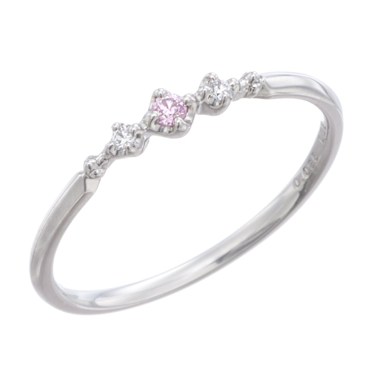 ピンクダイヤモンド PT リング 0.025ctUP