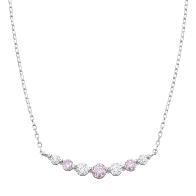 ファンシーピンクダイヤモンドPTペンダント 計0.15ctUP