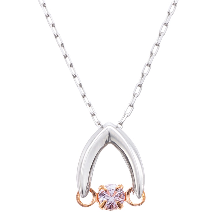 ピンクダイヤモンドPT/18KRGペンダント 0.025ctUP