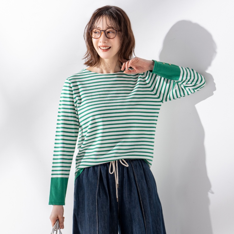 Coeur sucre 大人ボーダーニットロンT