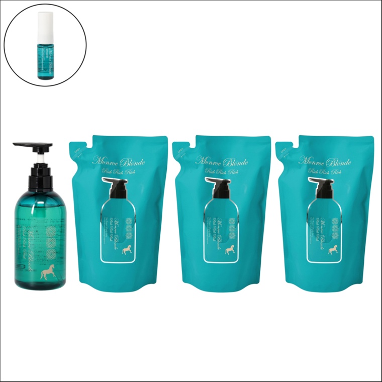 モンローブロンドR馬プラセンタCトリートメントRRR4本オイル付