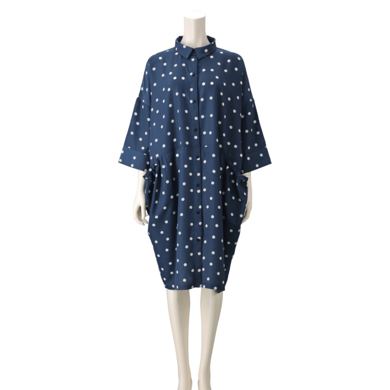 KawaiOkada コクーンシルエットシフォンロングブラウス