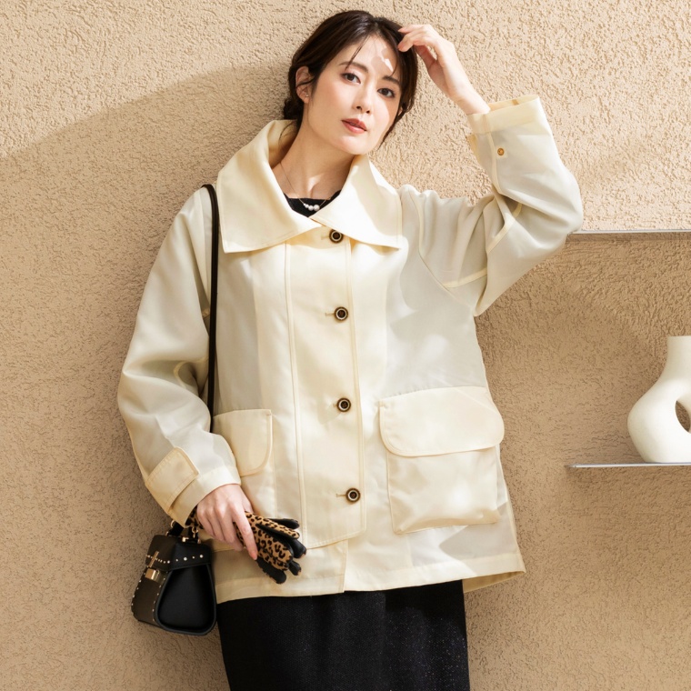 calma 上質ファブリック 大人のエレガンスブルゾン