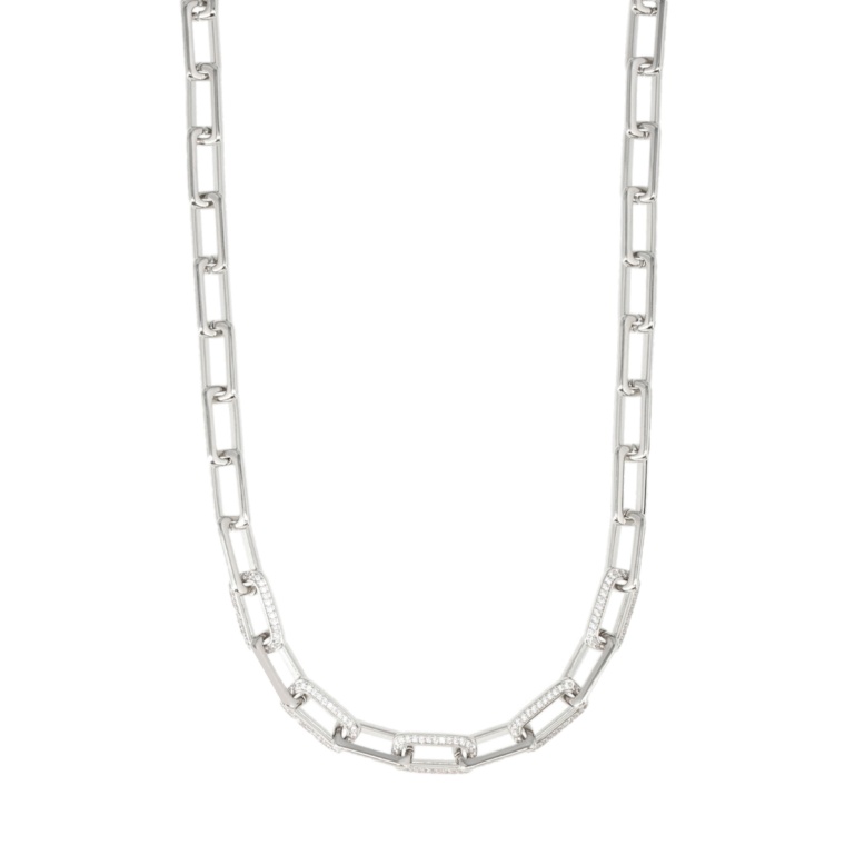 JinkaNezu CZ スタイリッシュライン チェーンネックレス