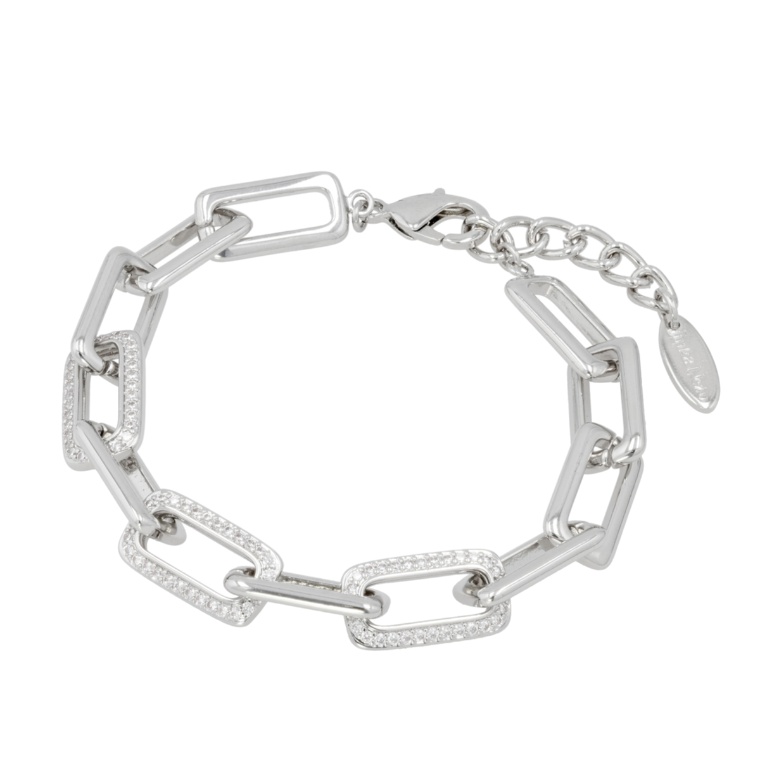 JinkaNezu CZ スタイリッシュライン チェーンブレスレット