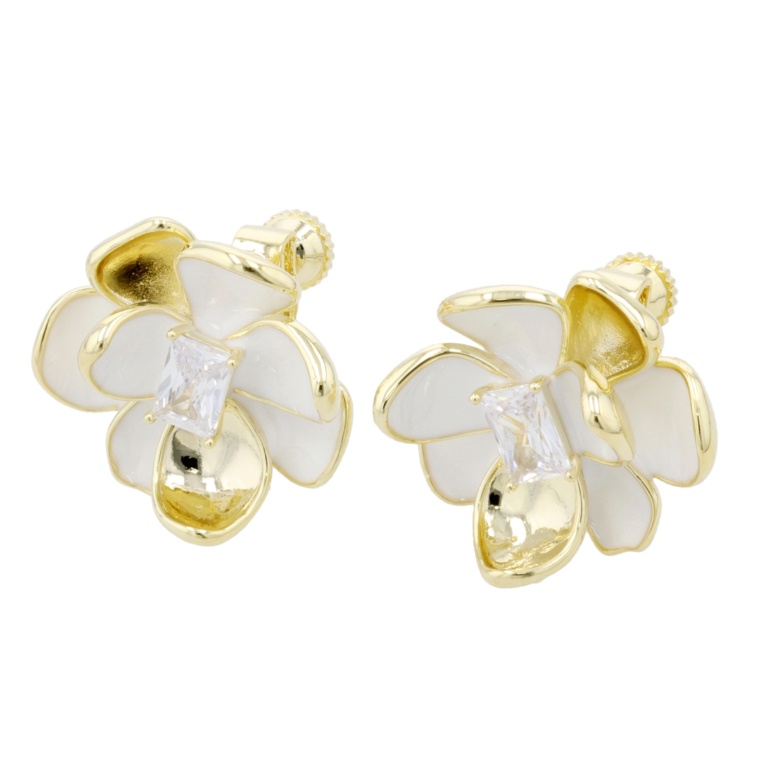 JinkaNezu CZ ルミナス フルール イヤリング/ピアス